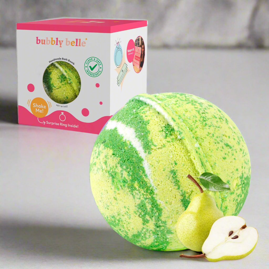 Sugared Pear Bath Bomb - Gift Boxed (6oz w/Ring)