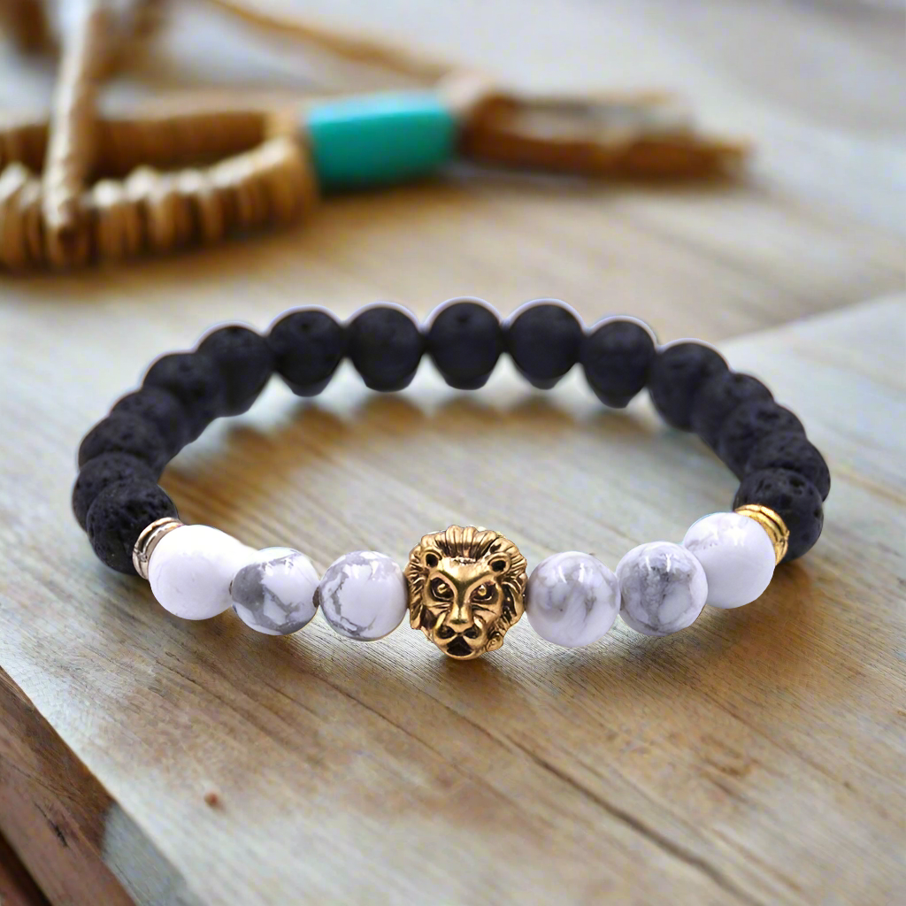 Bracelet diffuseur d'huiles essentielles Lion Blanc