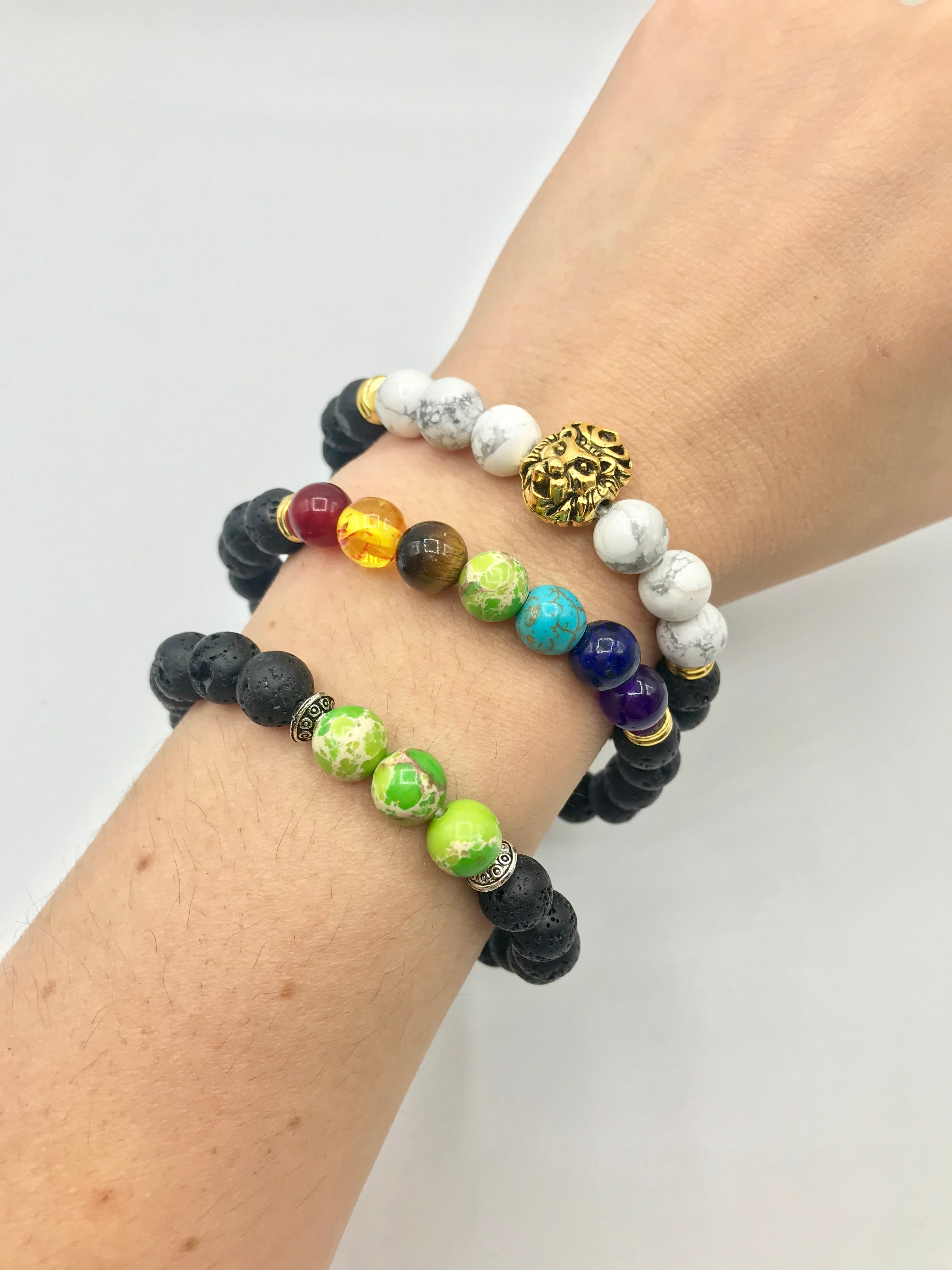 Abundance Bracelet - Lava Stone Diffuser Gemstone Bracelet - Essential –  SoulCafeCrystals